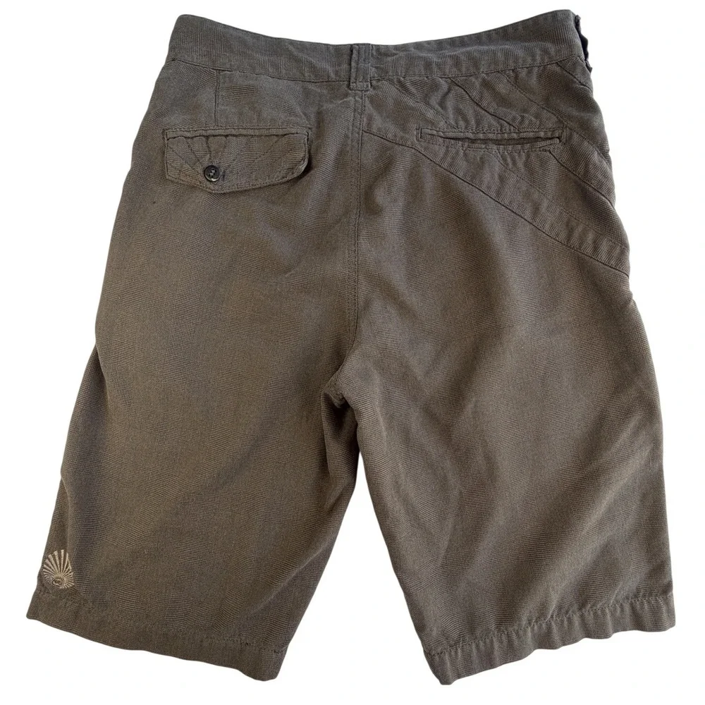 Y2KBillabong Mens Brown Textured Walk Shorts Size 31 Embroidered Logo Surf